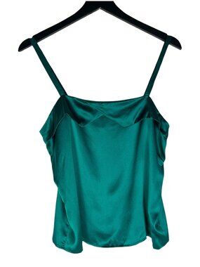NWT Silk Studio Claude Bennett Vintage 90s 100% Silk Camisole Top Green Size 10
